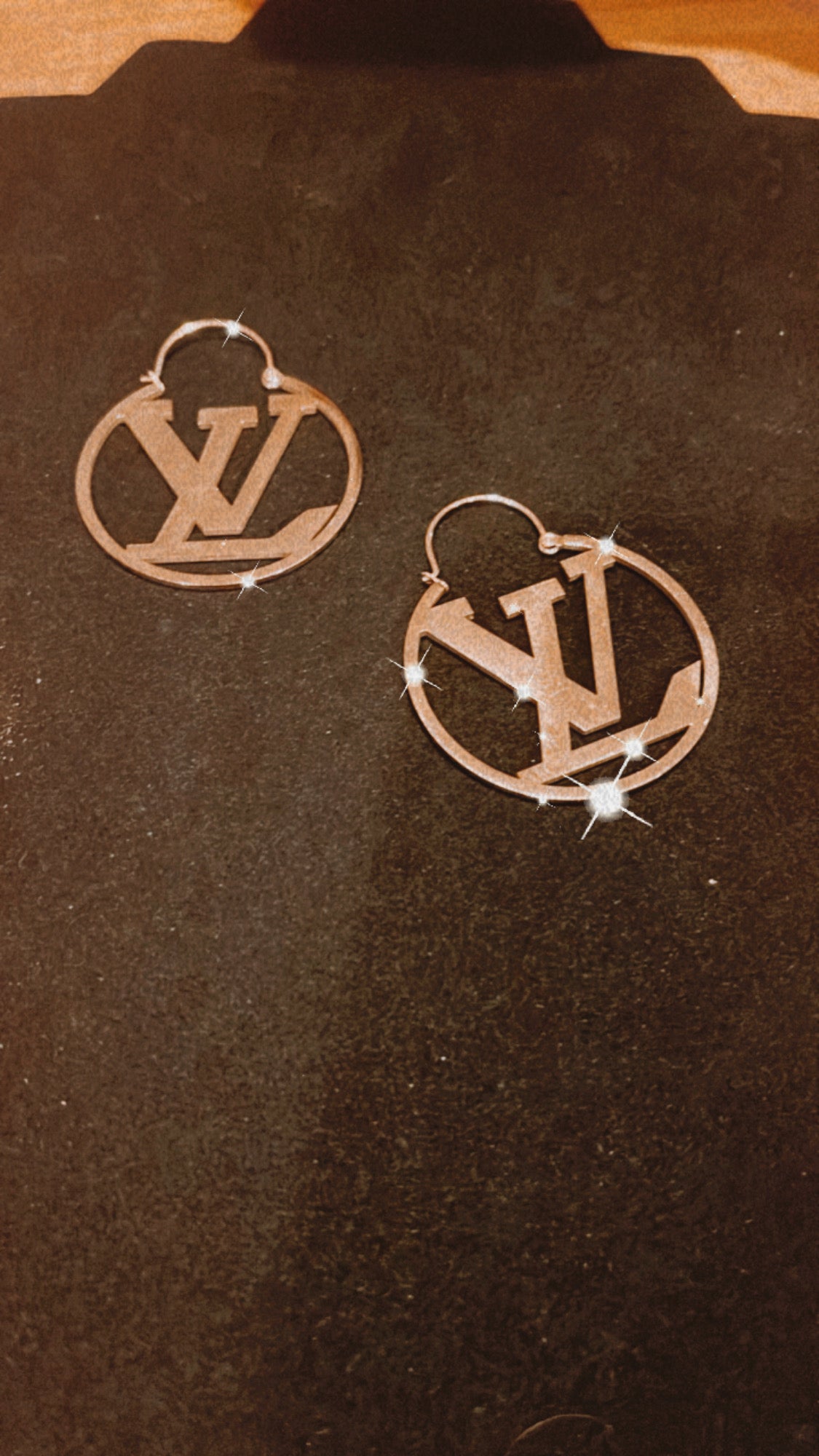 D’ Luxury Earrings Hoops LV Gold